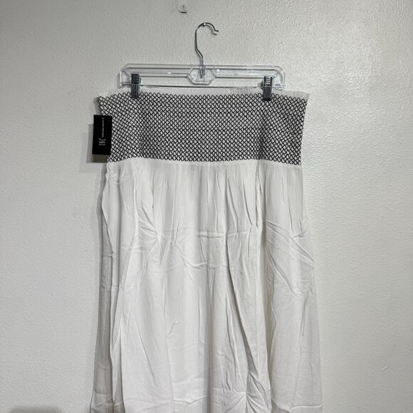 INC International Concepts White Smocked Waist Convertible Skirt Sz XL NWT - Picture 10 of 14